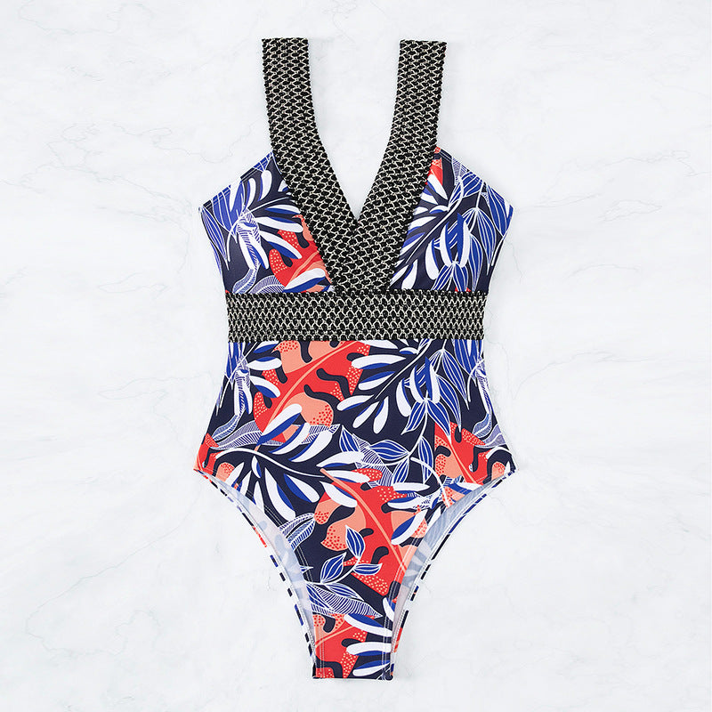 Ladies High-Quality Swimsuit with Trendy V-Neck and Stylish Straps Mune Fashion