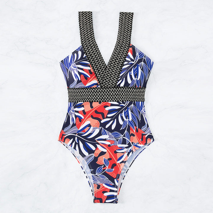 Ladies High-Quality Swimsuit with Trendy V-Neck and Stylish Straps Mune Fashion