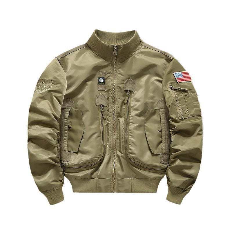 Men's Fashionable Bomber Jacket with Multiple Pockets Mune Fashion