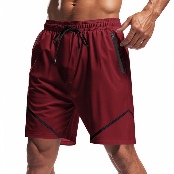 Men's breathable training shorts with zippered pockets and elastic drawstring waistband Mune Fashion