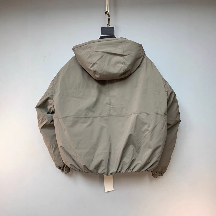 Men's Boxy Short Jacket with Hood, Elastic Hem and Concealed Zipper Mune Fashion