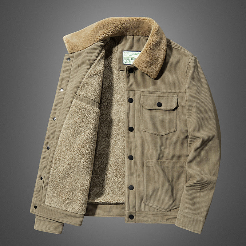 Men's cord jacket with teddy lining, thermally insulated worker jacket Mune Fashion