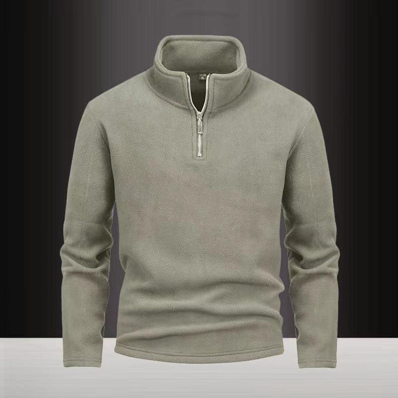 Men's Nano Fleece Half-Zip Pullover with Stand-Up Collar and Fluffy Microfleece Quality Mune Fashion