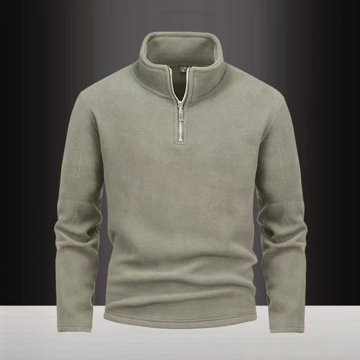 Men's Nano Fleece Half-Zip Pullover with Stand-Up Collar and Fluffy Microfleece Quality Mune Fashion