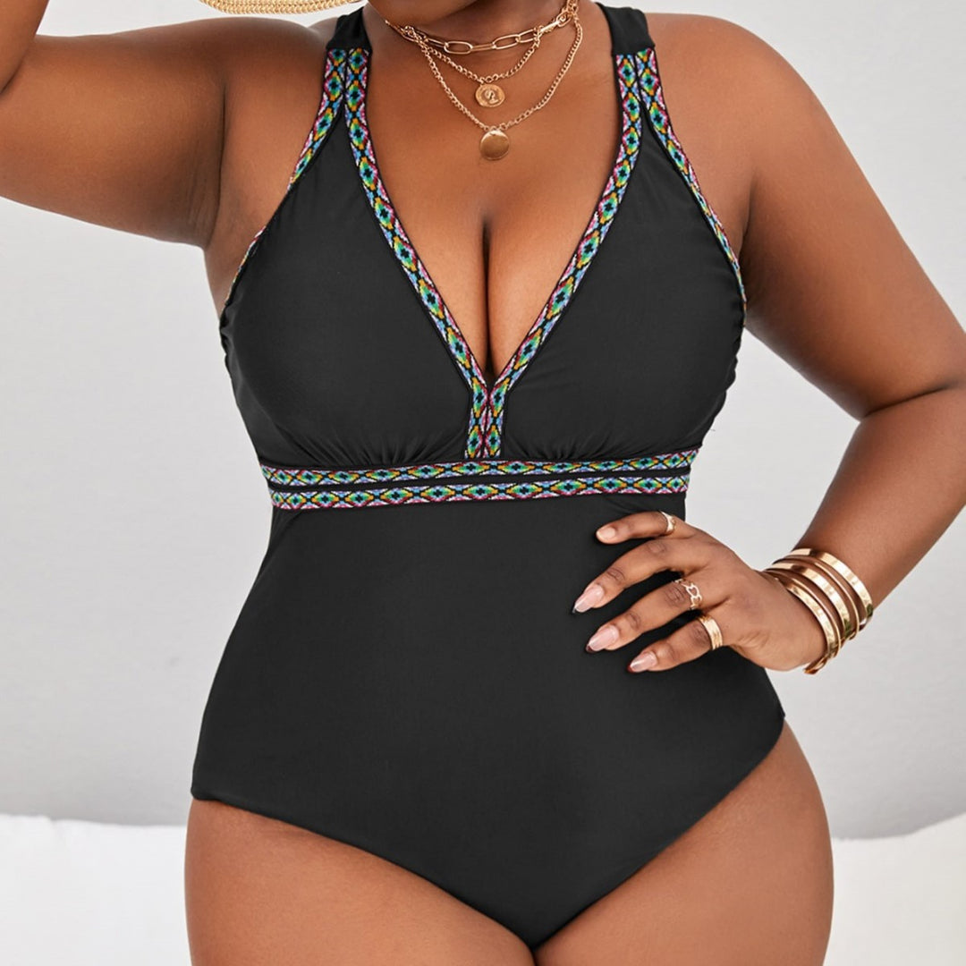 Women’s swimsuit with geometric embroidery Mune Fashion
