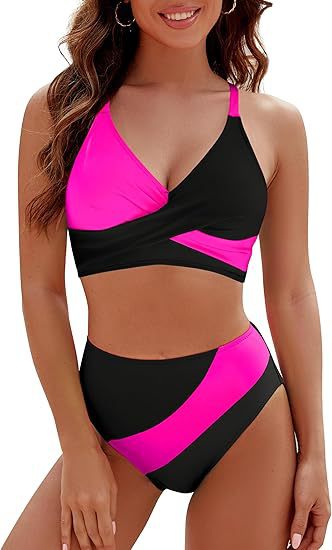 Women's high-waisted bikini set with fashionable wrap top Mune Fashion