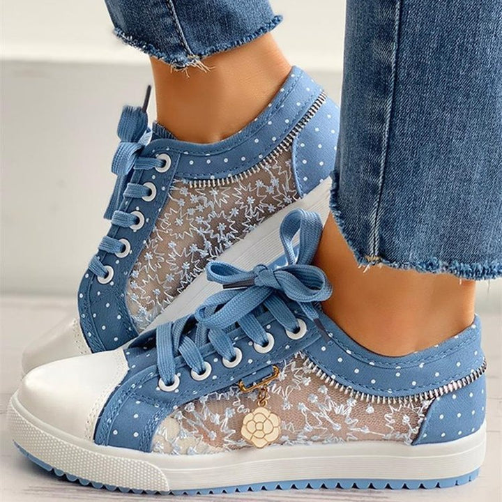 Women's casual sneakers with platform sole and side zipper Mune Fashion