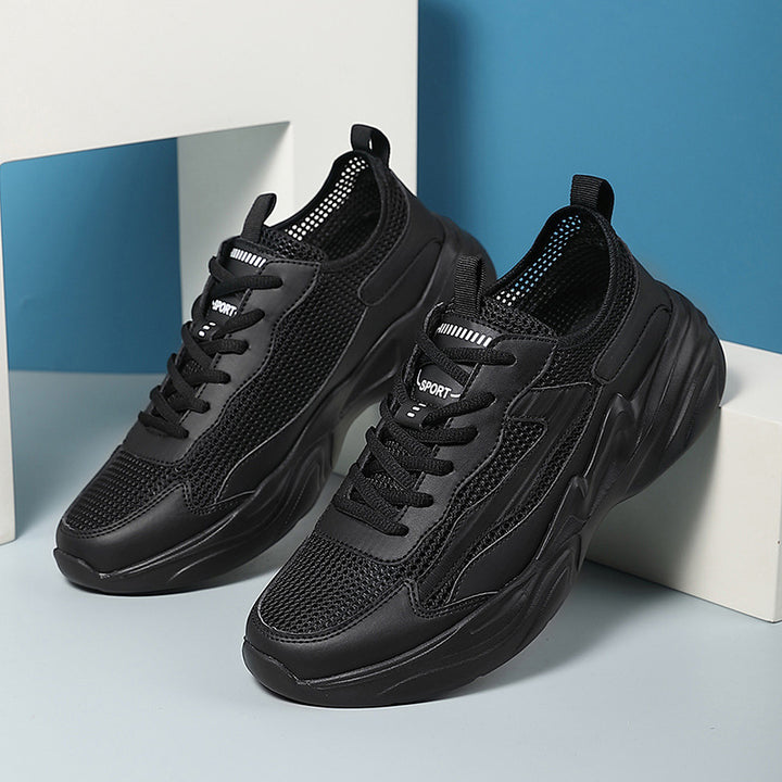 Men's sculptural leisure sneaker with molded cushioning sole and breathable mesh-leather combination Mune Fashion