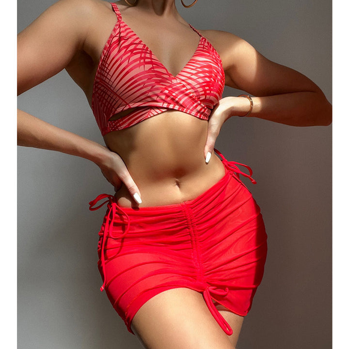 Women’s Bikini Set with playful wrap skirt and sophisticated lacing details Mune Fashion