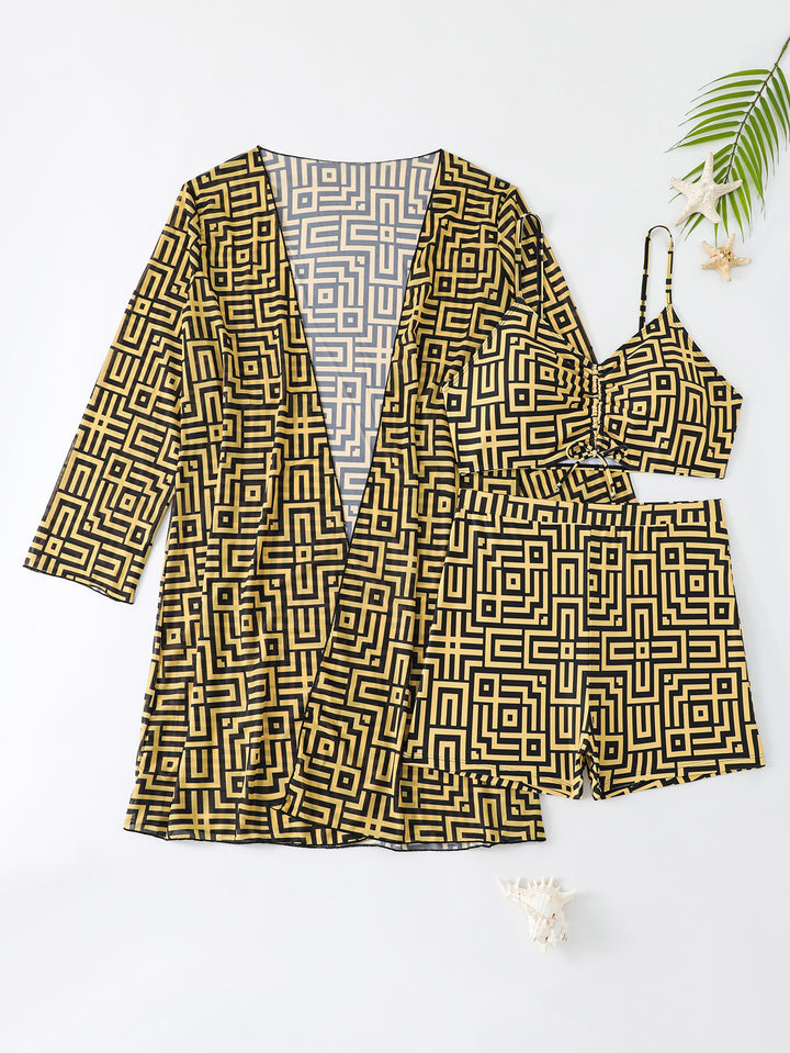 Women's Swimwear Set with Stylish Kimono and Shorts Mune Fashion