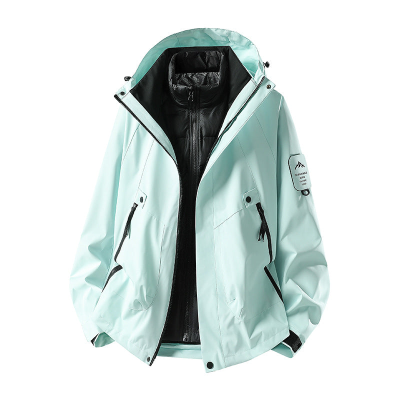 Men's Two-in-One Weather Protection Jacket with Removable Padded Vest and Adjustable Hood Mune Fashion
