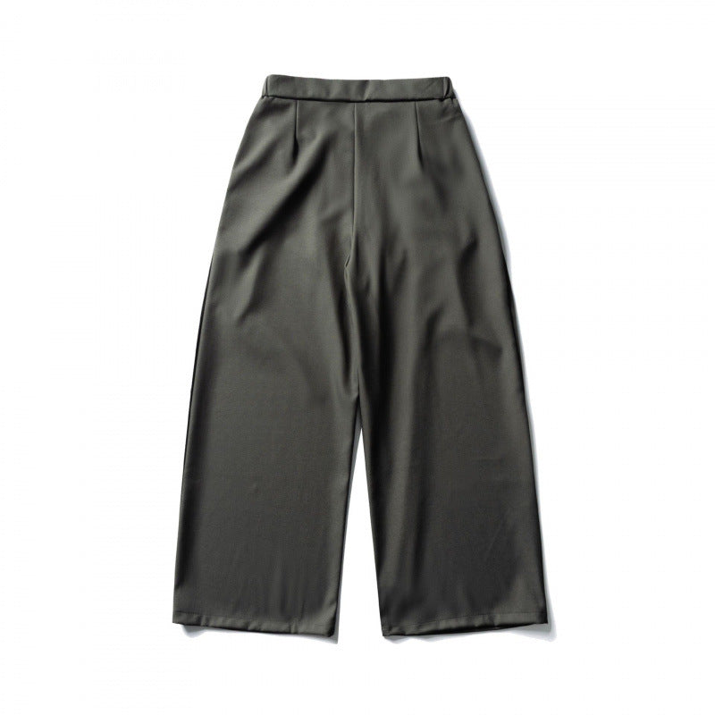 Women's Wide Culotte Pants with High Waist, Pleats and Tie Belt Mune Fashion