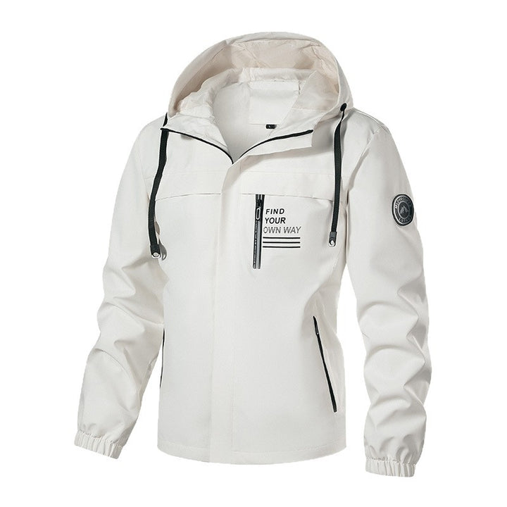 Men's Softshell Outdoor Jacket with Hood, Water-Repellent and Chest Zipper Pocket Mune Fashion