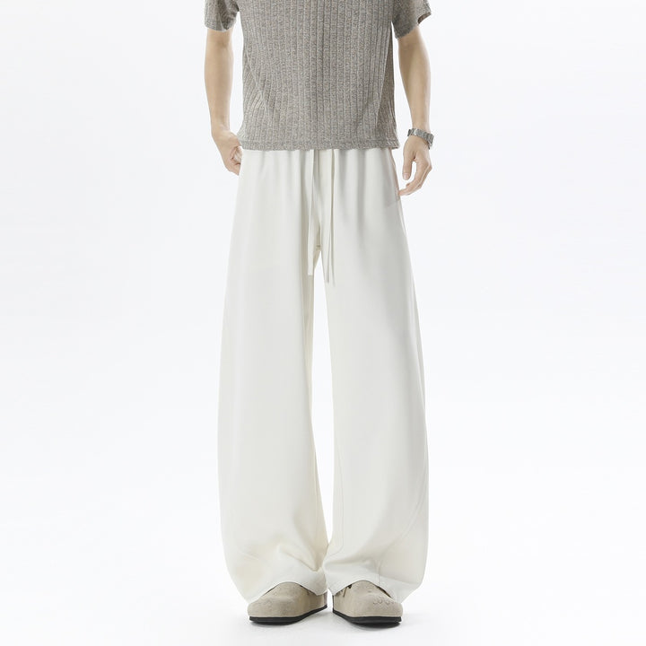 Men's Wide Relaxed Casual Pants with Drawstring Waist & Flowing Silhouette Mune Fashion