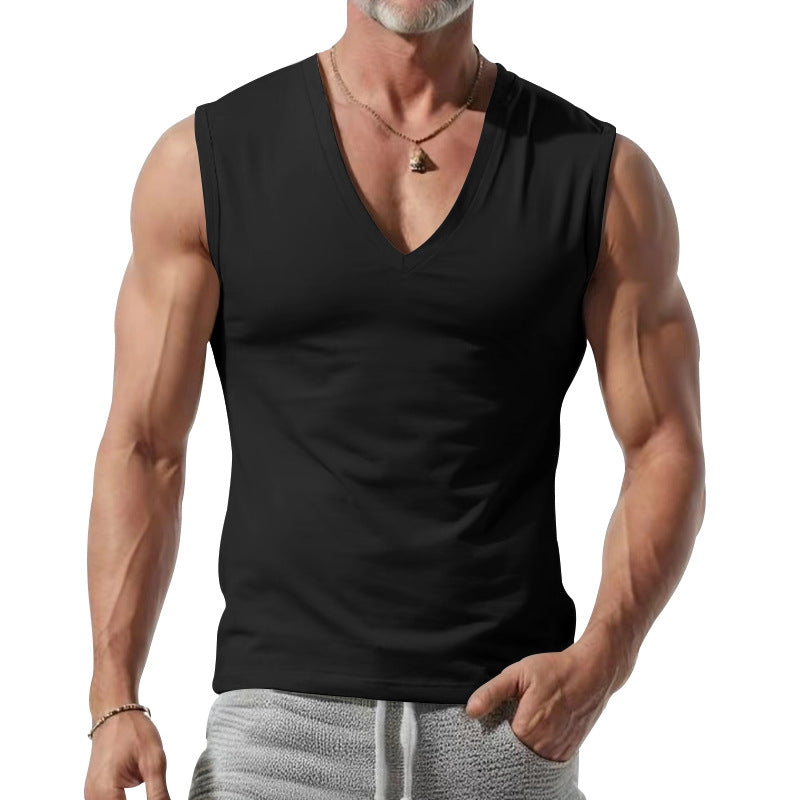 Men's form-fitting sleeveless V-neck muscle shirt Mune Fashion