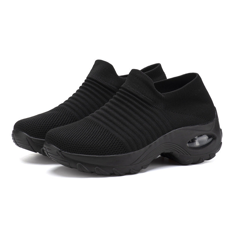 Women’s knitted sock sneaker with visible air chamber and cushioned platform sole Mune Fashion