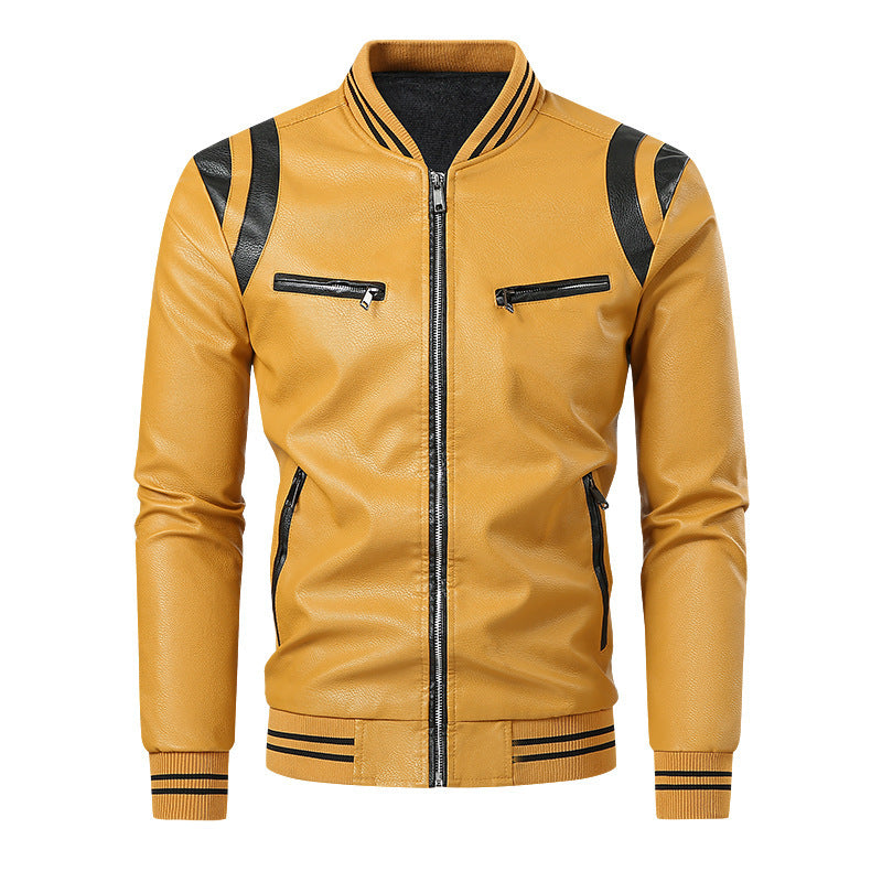 Men's Sporty Leather Jacket Mune Fashion