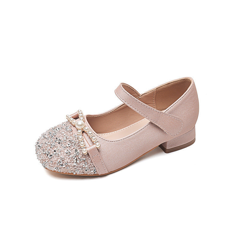 Girls' ballerinas with pearl embellishment and glitter Mune Fashion