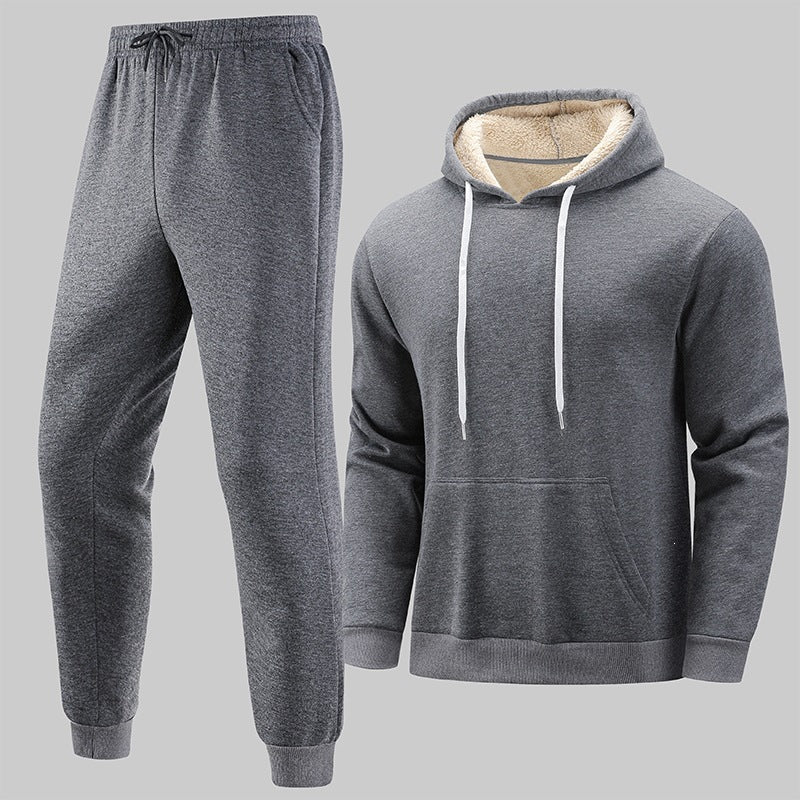 Men's Insulated Leisure Set with Teddy Lined Hoodie & Thermal Jogging Pants Mune Fashion