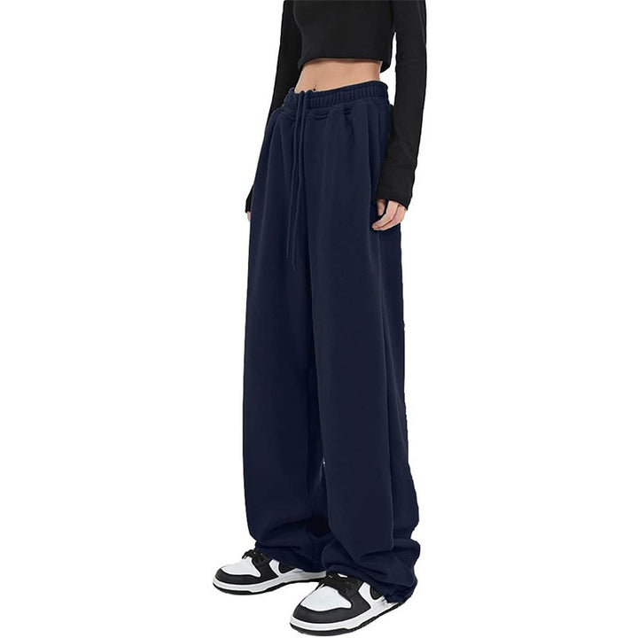 Women's nan locker falling sweatpants with extra wide leg, high waistband and drawstring Mune Fashion