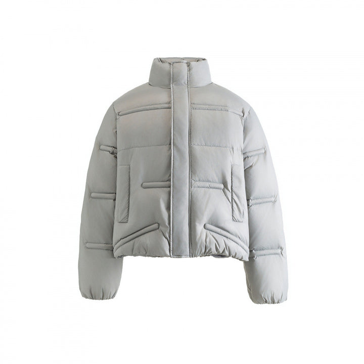 Unisex Short quilted padded jacket in a boxy cut with high stand-up collar Mune Fashion