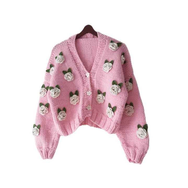 Ladies Playful Knitted Cardigan with Cherry Design