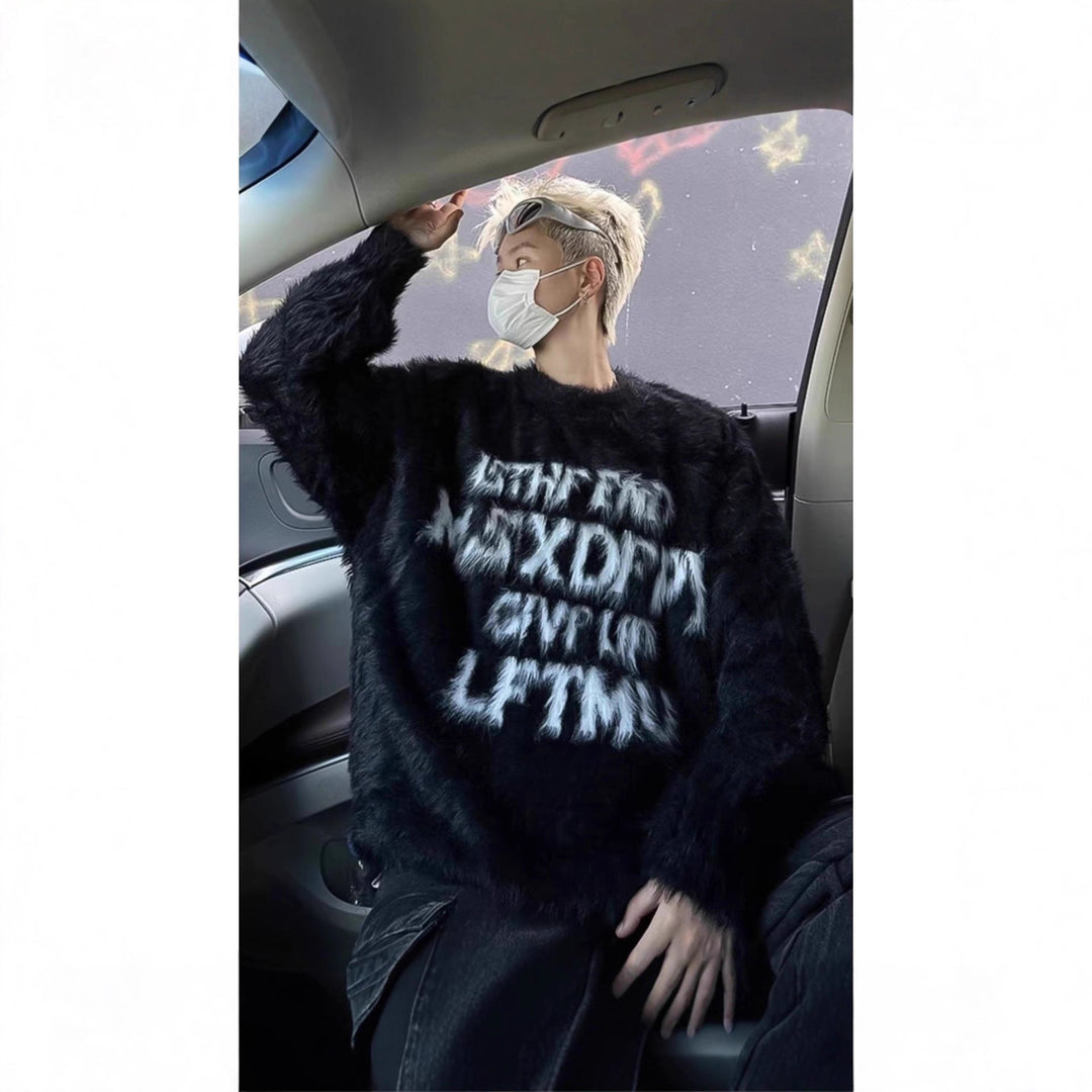 Women Stylish Oversized Sweater with Creative Print Mune Fashion