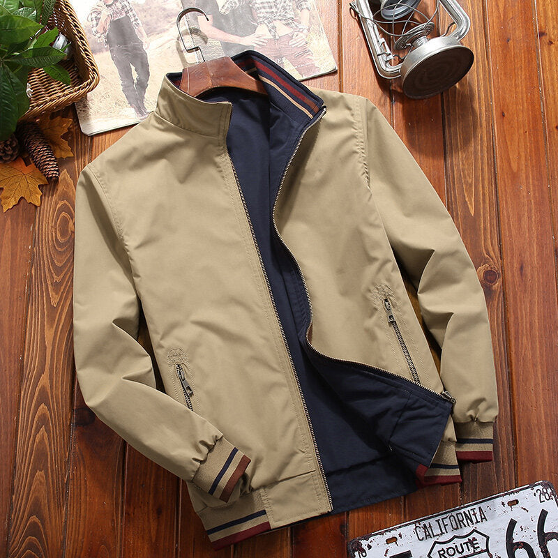 Men's Stylish Transitional Jacket with High Closed Collar Mune Fashion