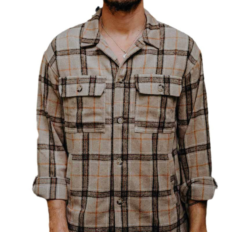 Men's overshirt made of gMune fashion-processed flannel with a check pattern and flap pockets Mune Fashion