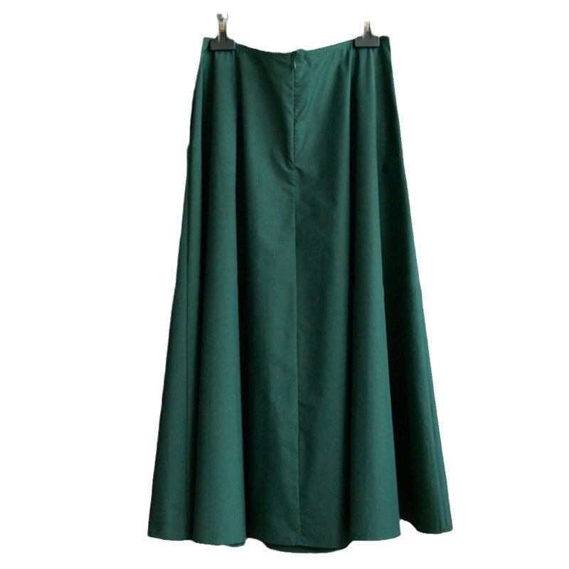 Women's Flowing Midi Skirt with High Waist and Flared A-Line Silhouette Mune Fashion