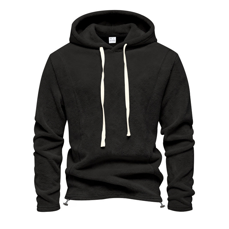 Men's Fluffy Hoodie made of Teddy Fleece with Drawstring Hem Mune Fashion