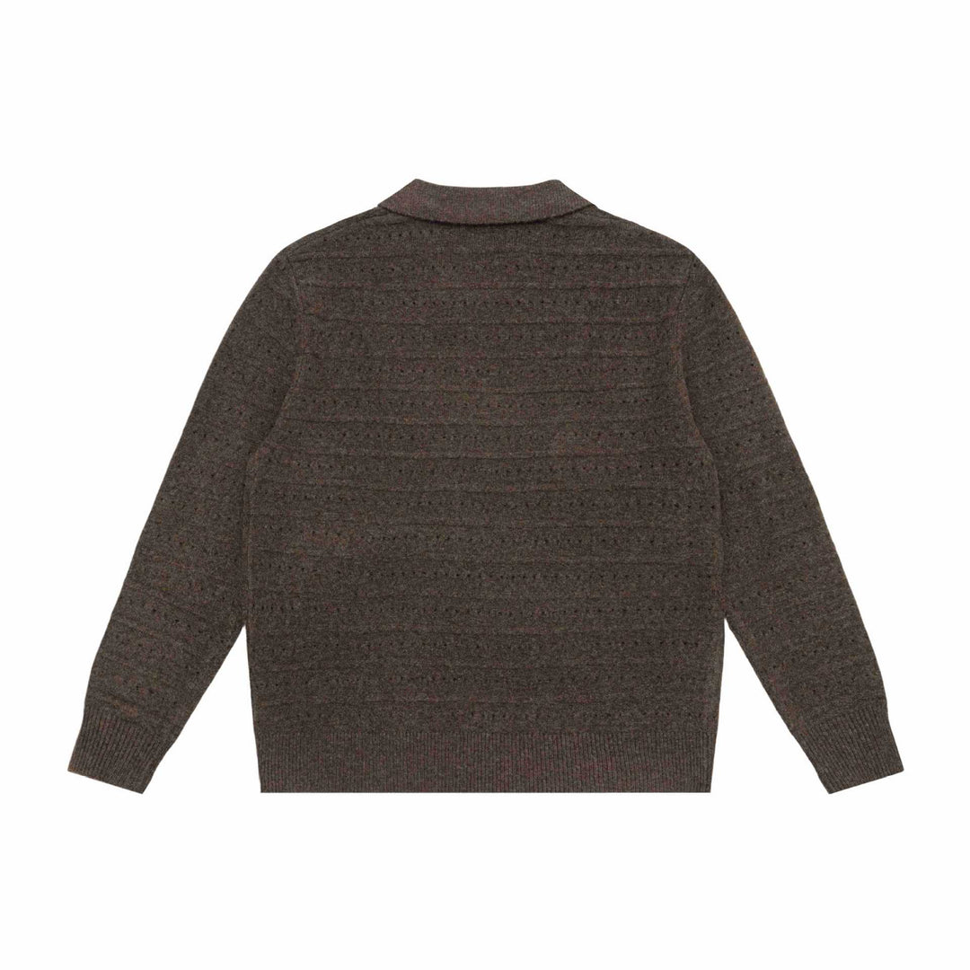 Men's knit polo shirt with half zipper and structured knit Mune Fashion