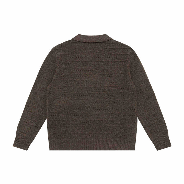 Men's knit polo shirt with half zipper and structured knit Mune Fashion