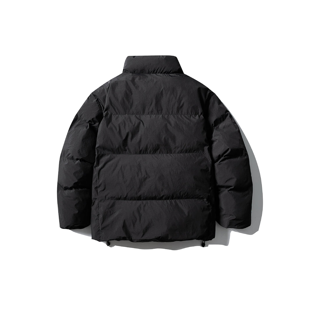 Unisex short-cut square quilted puffer jacket with high funnel collar and adjustable hem Mune Fashion
