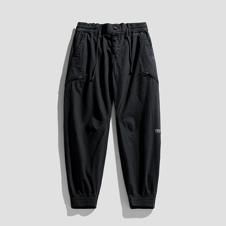 Herren Cargo-Jogginghose im Utility-Look mit elastischem Bund, Kniepaneelen und Klappentaschen Mune Fashion