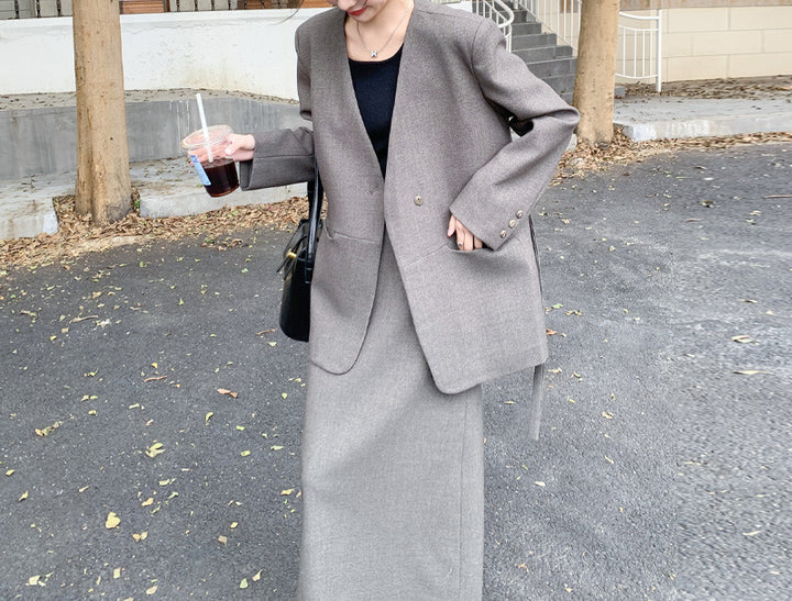 Women Elegant Oversized Blazer with Pockets Mune Fashion