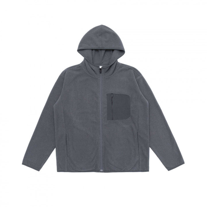 Unisex Hooded Fleece Jacket with Full Zip, Textured Knit and Chest Zip Pocket Mune Fashion