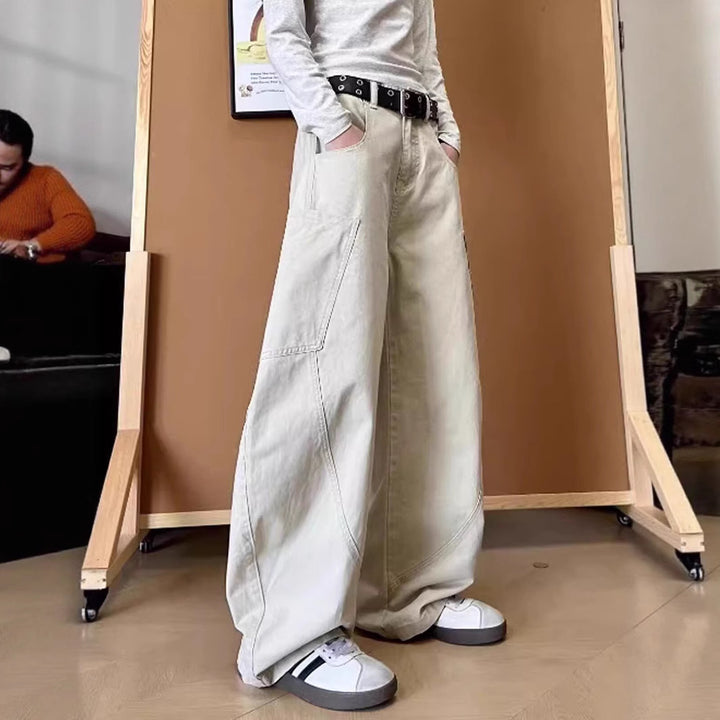 Women Wide-Cut Cargo Pants with Checkered Pattern Mune Fashion