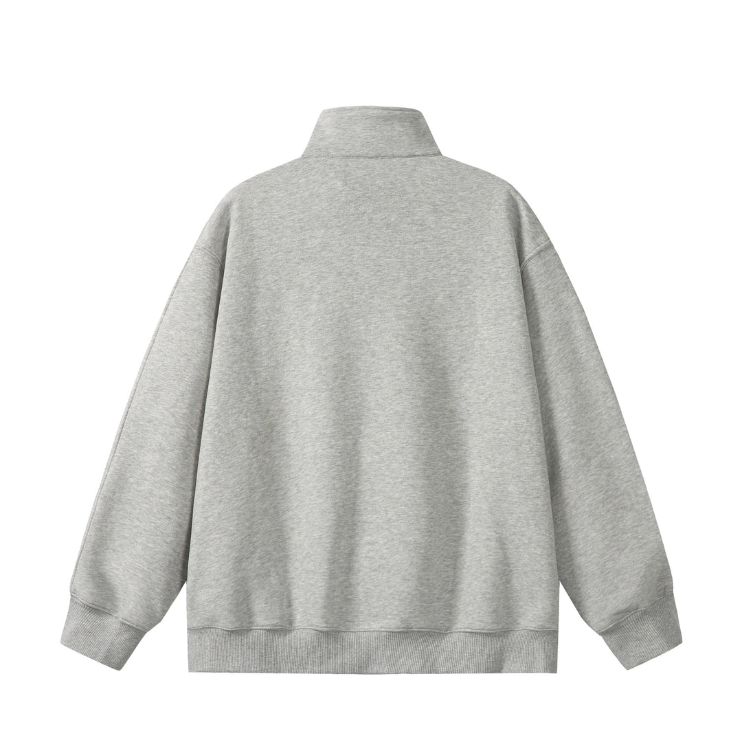 Unisex Oversize Sweatshirt with Half Zip, High Funnel Neck and Kangaroo Pocket Mune Fashion