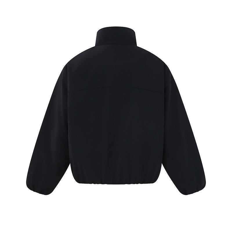 Unisex Lightweight Boxy Puffer Jacket with High Stand-Up Collar and Elastic Hem Mune Fashion