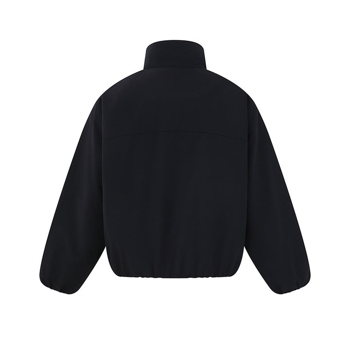 Unisex Lightweight Boxy Puffer Jacket with High Stand-Up Collar and Elastic Hem Mune Fashion