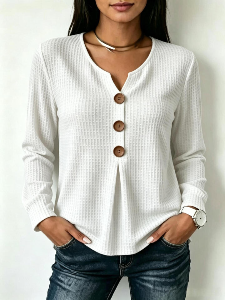 Women's Stylish Long Sleeve Shirt with Button Details Mune Fashion