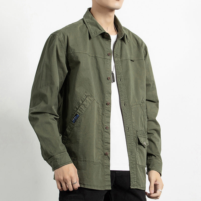 Men's Utility Shirt Jacket made of durable cotton twill with multiple pockets Drune