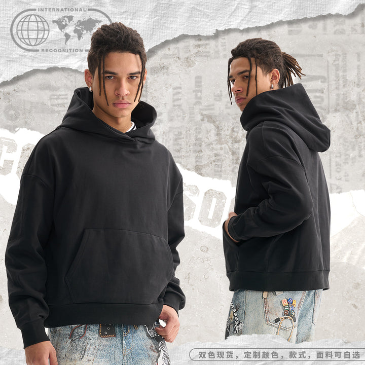 Women Wide Cut Hoodie with Cropped Hem and Kangaroo Pocket Mune Fashion