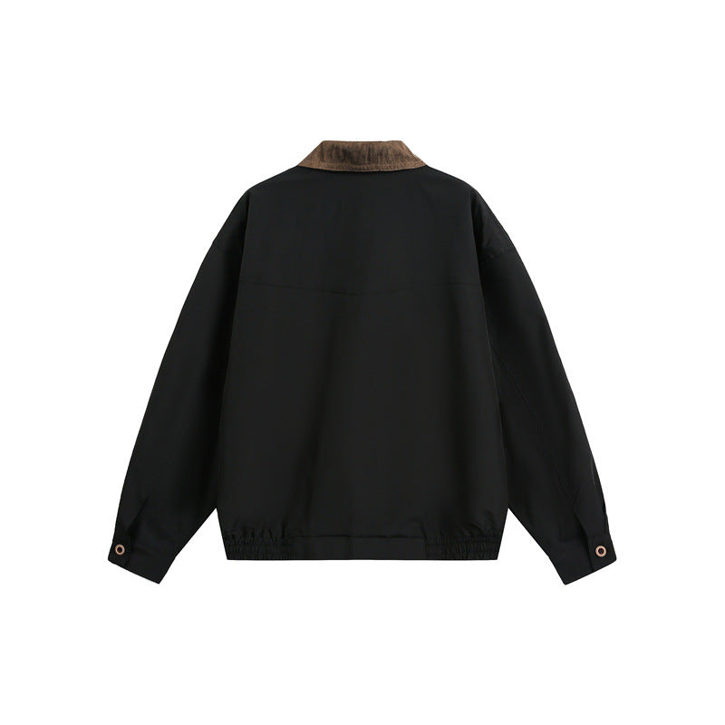 Unisex Casual cut Blouson jacket in field style with cord collar and check inner lining Mune Fashion