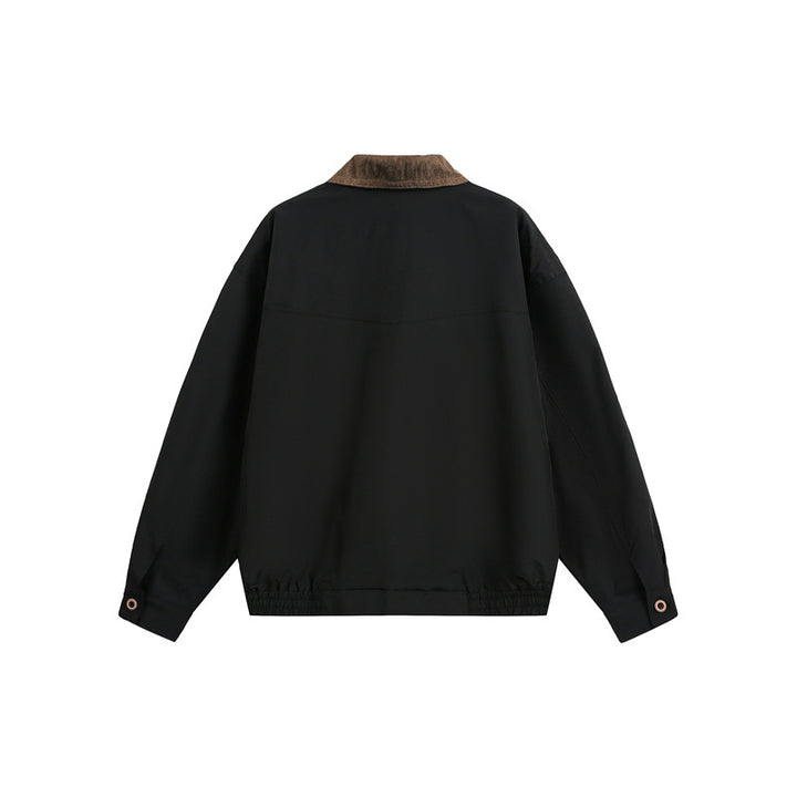 Unisex Casual cut Blouson jacket in field style with cord collar and check inner lining Mune Fashion
