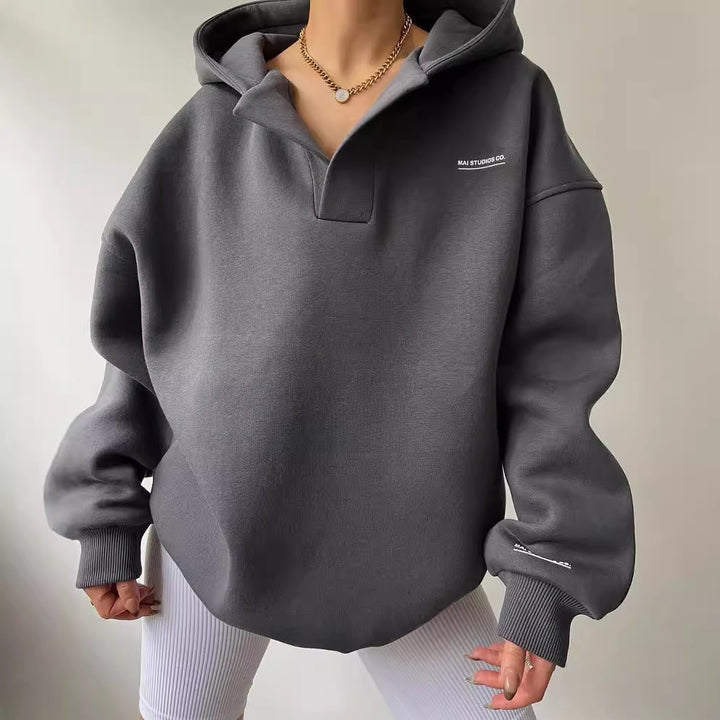 Women's Voluminous Sculpt Hoodie with Oversized Silhouette and Distinctive Hood Mune Fashion