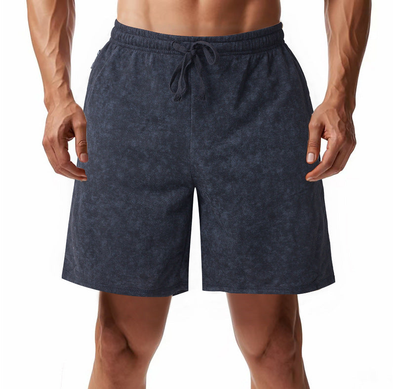 Men's lightly fitted terry shorts with elastic waistband, drawstring and side pockets Mune Fashion