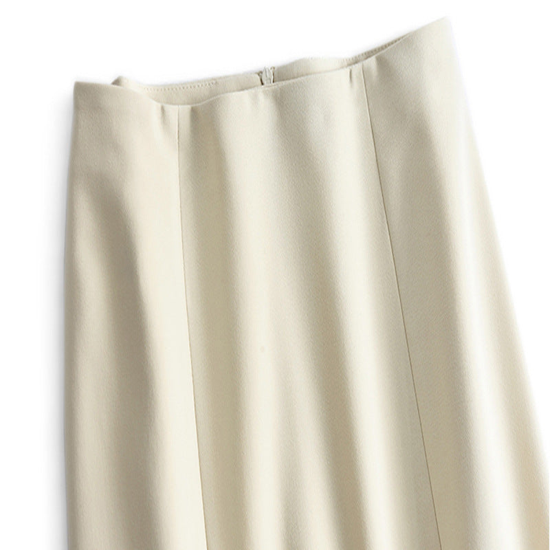 Women's elegantly cut midi skirt with drapes