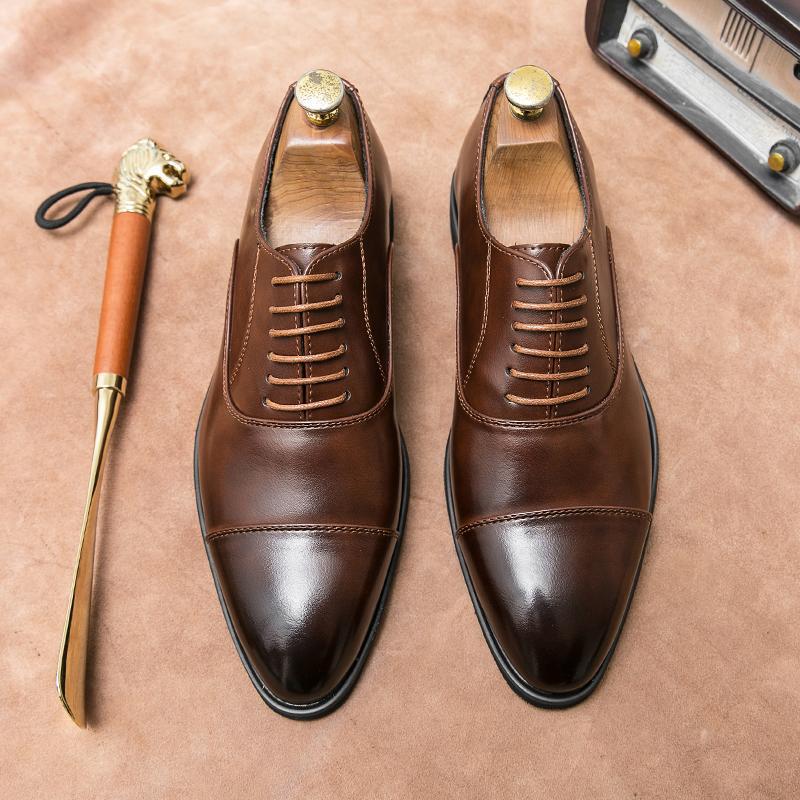 Men's elegant Oxford half shoes with cap-toe, padded comfort insole and slip-resistant PR outsole Mune Fashion